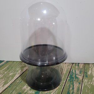 Halloween CLOCHE for Home Décor Pedestal & Dome Black Plastic